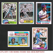 Al Oliver 5- Card Topps Fleer Lot Texas Rangers Montreal Expos