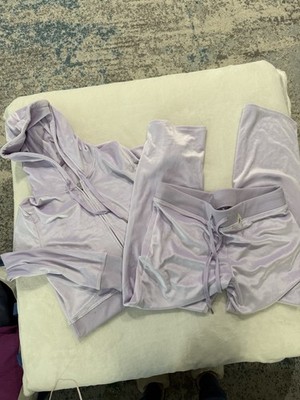 Aerie 2 Piece Jacket & Pants Size Large NEW Lavender Velour B3
