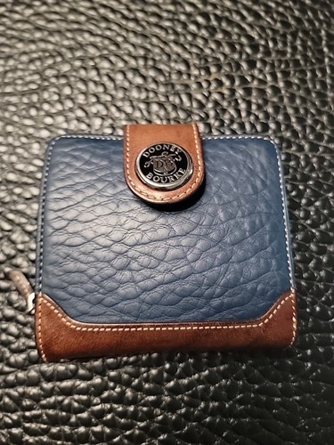 Dooney & Bourke Geldbörse Vintage Navy und Braun Leder Schön - Bild 2 von 12