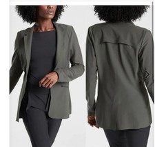 Athleta Interstellar Blazer Performance Stretch Travel Arbor Olive Green 8 NWOT