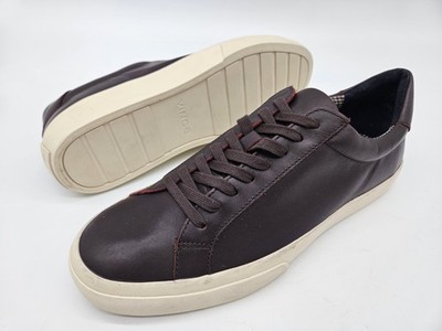 Vince Fulton Men's Low Top Sneaker Shoes Size EU 44 US 10 Leather Brown