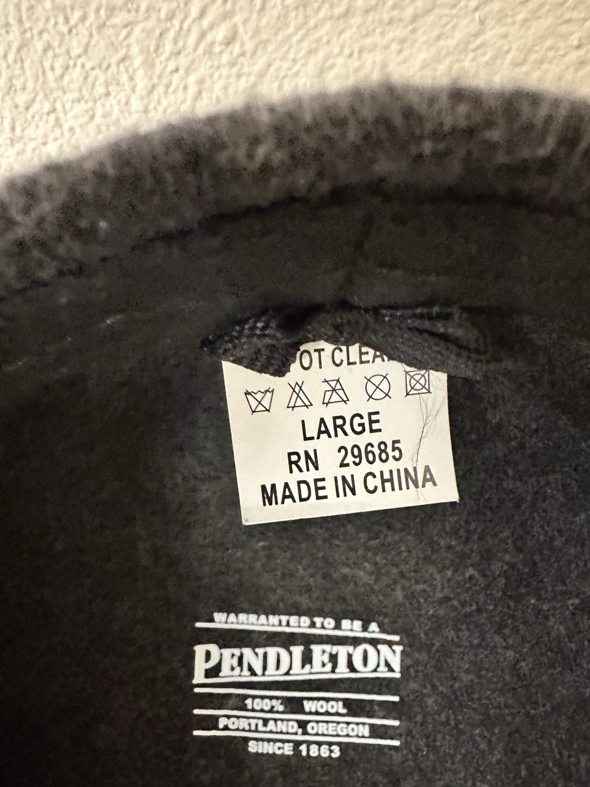 Pendleton Flat HAT Black /dark Gray 100% Wool New… - image 6