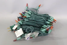 Vickerman 100 Multi-Colored Random Twinkle Mini Light on Green Wire  33