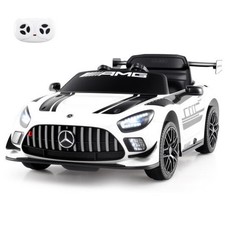 12V Kids Ride-On Car Mercedes-AMG GT3 Licensed with Adjustable Speed-White - Col