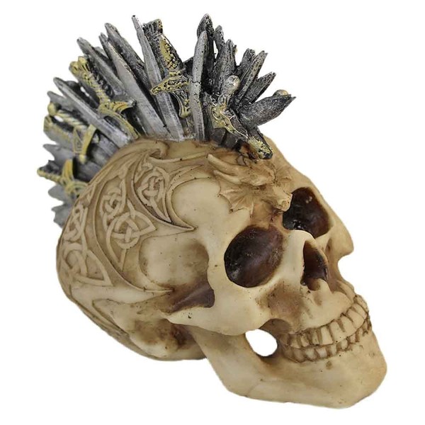 Totenkopf Skulptur Mit Schwertern - . Ca 16 Cm Dekofigur Halloween-image