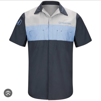 #ad #ad Small Short Sleeve Red Kap Honda Work Shirts Technician Uniform Dealership $12.99