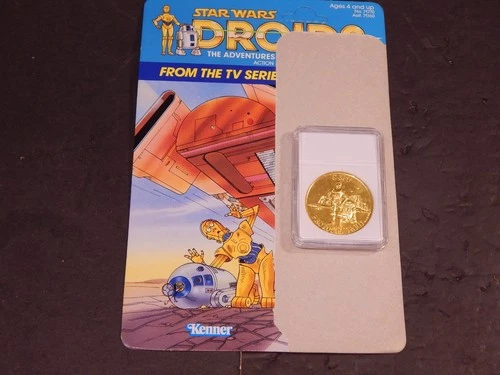 Vintage  Star Wars Droids Cartoon C3PO Coin & Card Back Kenner 1985