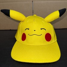 Pokemon Kids Yellow Pikachu 3D Ears Adjustable Snapback Cap Pre-Owned