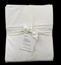 Pottery Barn 400 TC ORGANIC PERCALE Sheet Set Queen White