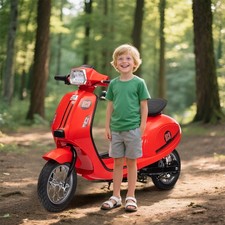 24V 250W Electric Scooter w/12" Air-Filled Tires Hand Accelerator Brake-RED