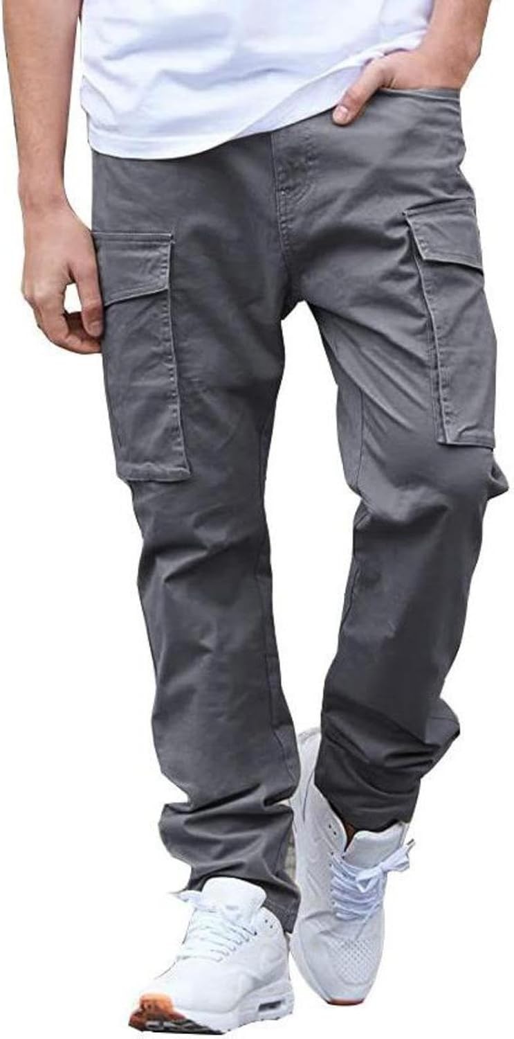 Men's Lightweight Stretch Cargo Pants Relaxed Fit with Pockets for ...