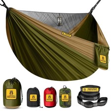 Camping Hammock with Mosquito Net, 500 lbs Portable Hammock with Tree Straps, 2-