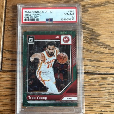 2024-25 Panini Donruss Optic Trae Young FOTL Green SP /14  #186 PSA 10 🔥 Pop 1
