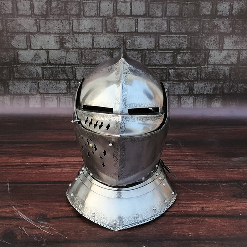 Casque viking médiéval en acier de calibre 18 avec armure médiévale - Pour jeu de rôle - Costume Casque viking médiéval en acier de calibre 18 avec armure médiévale - Pour jeu de rôle - Costume