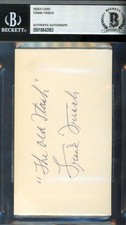 Frankie Frisch Beckett BAS Signed 3x5 Index Card Cardinals Autograph