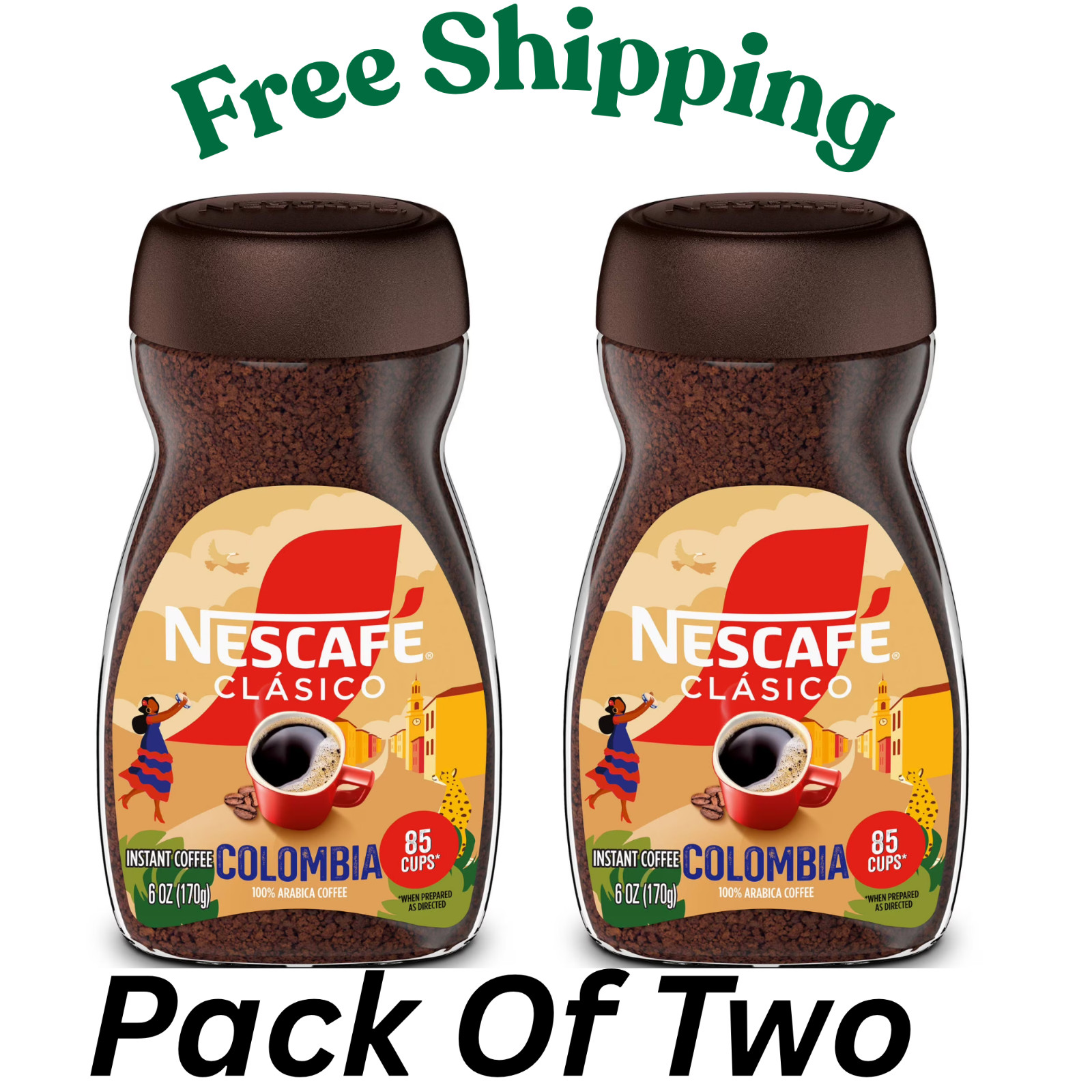 (2PACK) NESCAF&Eacute; CL&Aacute;SICO Colombia, Medium Roast, Instant Co