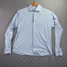 Maurizio Baldassari Camicia Uomo Maglia Blu Media Bottone Frontale Made Italy