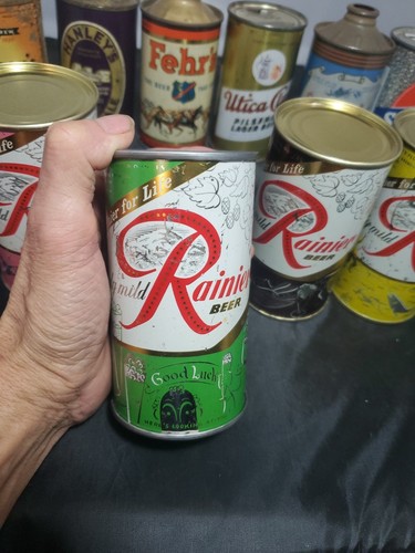 Beautiful Truely Mild Rainier Beer 12oz Flat Top Set Beer Can Unlisted