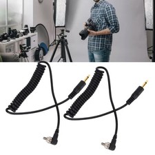 3.5mm To Male PC Flash Sync Cable Universal Flexible Camera Flash Coiled Cable