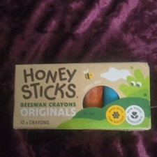   Honeysticks Original Beeswax Crayons 12 Pack Non-Toxic Natural Toddler Crayons