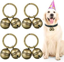 Cat Dog Collar Bells Brass Bells for Collar Dog Charm Bells Pet Pendant with Key