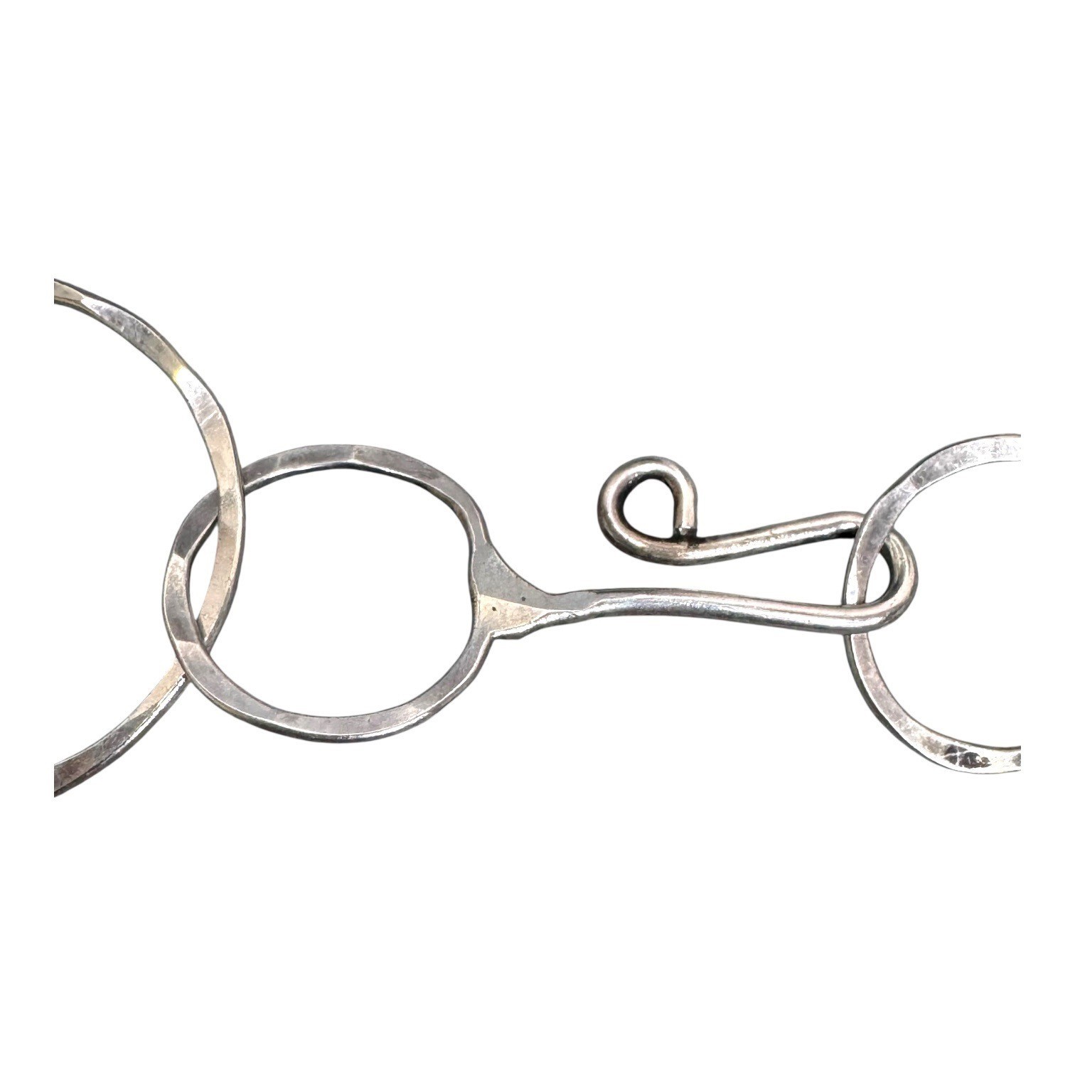 Handcrafted Silver Circle Link Artisan Necklace H… - image 4