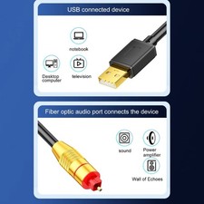 USB to Optical Digital Coaxial Optical to Analog SPDIF Port Sound Cable for PC