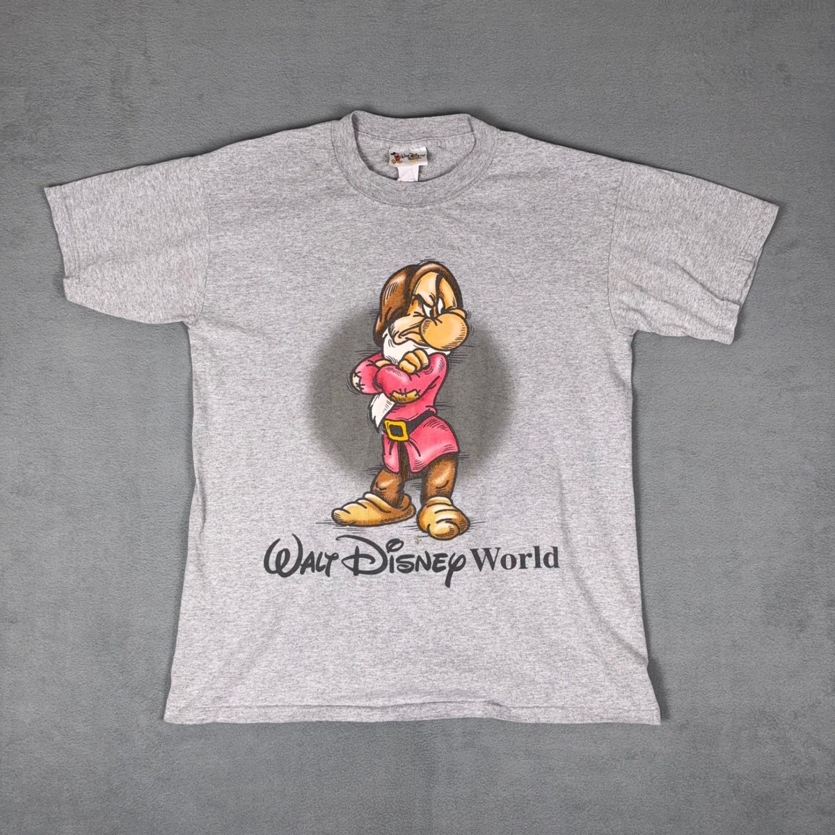 Walt Disney World Grumpy T-Shirt Gray Snow White Seven Dwarfs 
