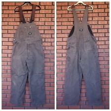 Walls Blizzard Pruf Bib Overalls Large Tall Flannel Lined Canvas Workwear Brown