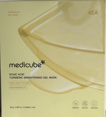Medicube Kojic Acid Turmeric Brightening Gel Mask 4 Pack 28g Each SEALED BOX