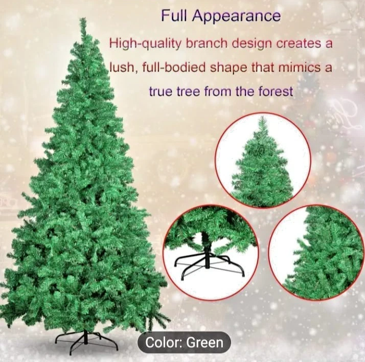 7ft Artificial Christmas Tree – Lush Green Pine, Easy Assembly, Full Branches - Image 3 of 4
