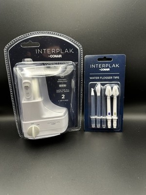 NEW Conair Interplak Compact Countertop Water Flosser-Model WJX01 & Tips