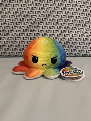 NEW SEALED TeeTurtle -The Original Reversible Mood Octopus Plushie Rainbow/White