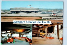 1960 France Vintage Postcard Charles De Gaulle Airport Roissy Planes Multiview
