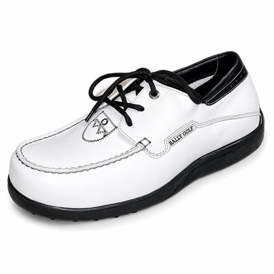 BALLY Monza Damen Golfschuhe Leder Waterproof Spikeless Weiß Schwarz 40