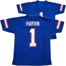FLORIDA GATORS PERCY HARVIN AUTOGRAPHED BLUE JERSEY "#11" BECKETT BAS QR 246193