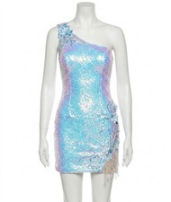 Jovani Sequin One Shoulder Cocktail Dress Size 8