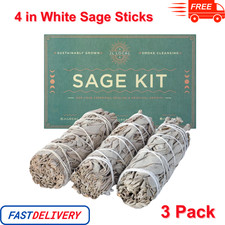 3 Pack White Sage Smudge Sticks 4 Inch Burning Sage Bundle For Cleansing House