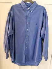 Ralph Lauren Men's Dress Shirt Blue, Classic Fit, Button Down, Collared Size XL