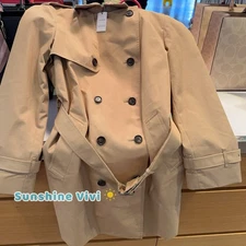 NWT COACH Women's Mid Trench Coat With Signature Collar khaik CAB95 Choose Size