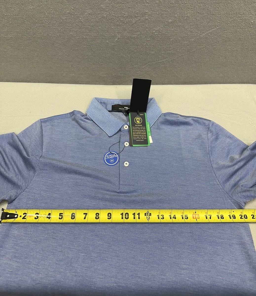 NWT RLX Ralph Lauren Men's M Pro Fit Blue Wicking Golf Polo Shirt