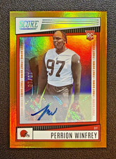 2022 Panini Score Perrion Winfrey RC First Down Orange Auto 10/10 #362