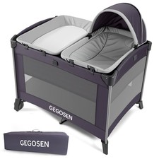 GEGOSEN Portable Baby Playard 4 in 1 Design, Foldable Baby Playpen with Remov...