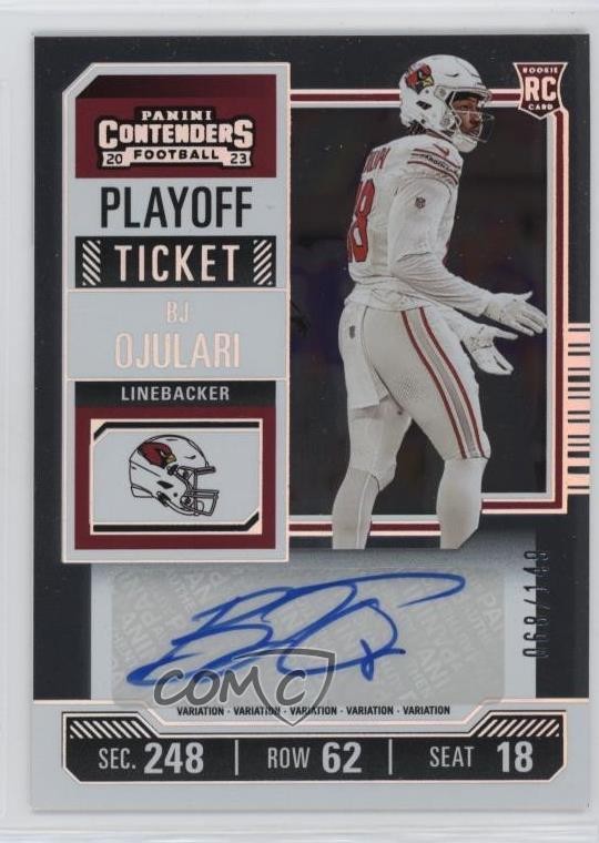 2023 Contenders Variation Playoff Ticket 68/149 BJ Ojulari Rookie Auto RC 0nr3