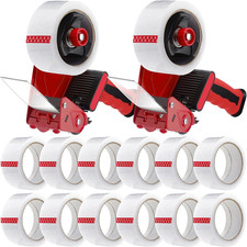 2 Pack Packing Tape Dispenser Gun with 12 Roll Packing Tape 2 Inch Gun