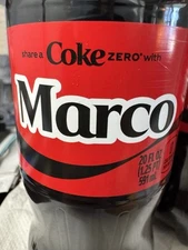 Share a Coke with  Marco  2025 Personalized Gift Coca~Cola Bottle 20oz Zero