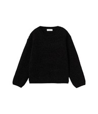 Mango Linky Sweater Girls 9-10 Black Long Sleeve Crew Neck Pullover GBO228