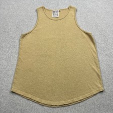 Jungmaven Tank Top Mens Medium Tan Hemp Organic Cotton Sleeveless Crew USA Made