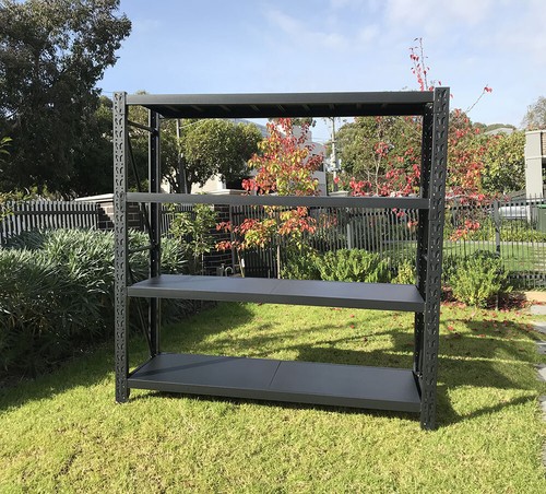 1.5M Length Matte Black Heavy Duty Warehouse Racks Storage Shelves Garage Shelf - Picture 4 of 22