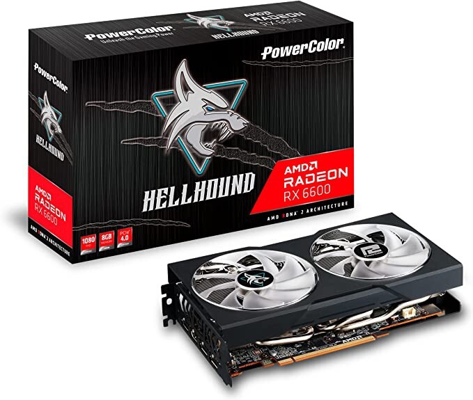 PowerColor Hellhound AMD Radeon RX 6600 8GB GDDR6 Graphics Card